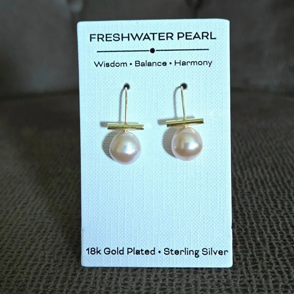 Pink🩷 Freshwater Pearl Drop Earrings